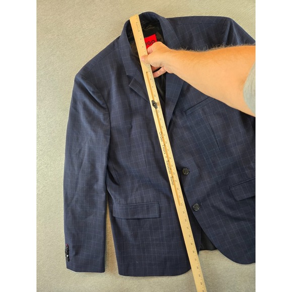 Hugo Boss Suit Jacket Mens 44R Navy Wool Blend Superflex Modern Blazer 2 Button - Picture 10 of 14